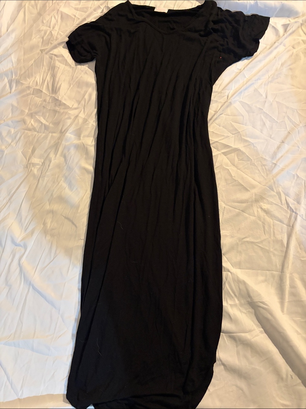 Pink Lily Black Short-Sleeve Maxi Dress
